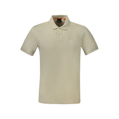 Hugo Boss Beige Cotton Men Polo Shirt