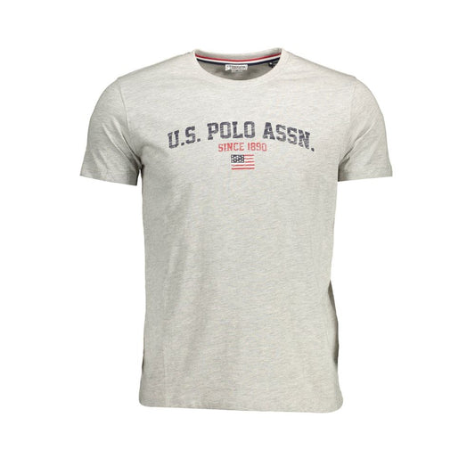 US POLO ASSN. Gray Cotton Men T-Shirt