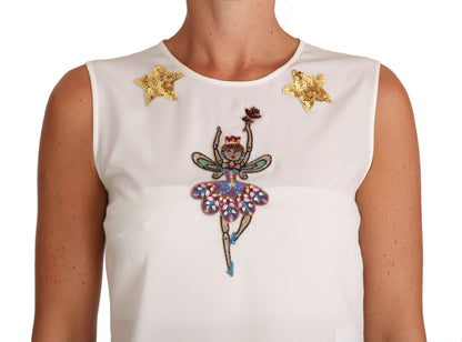 Dolce &amp; Gabbana Enchanted Crystal-Embellished Silk Blouse