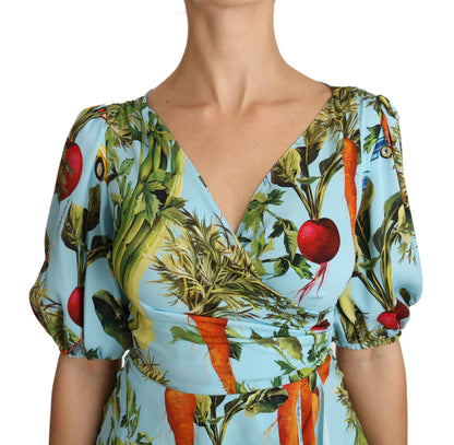 Dolce &amp; Gabbana Vegetable Print Silk Top Extravaganza