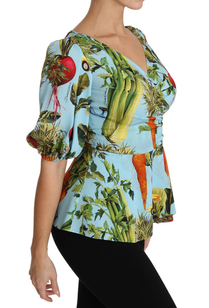 Dolce &amp; Gabbana Vegetable Print Silk Top Extravaganza