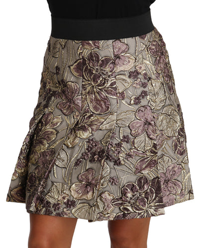 Dolce &amp; Gabbana Elegant Floral A-Line Jacquard Skirt