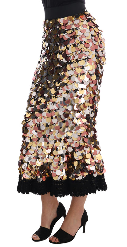 Dolce &amp; Gabbana Sequin Embellished High-Waist Pencil Skirt