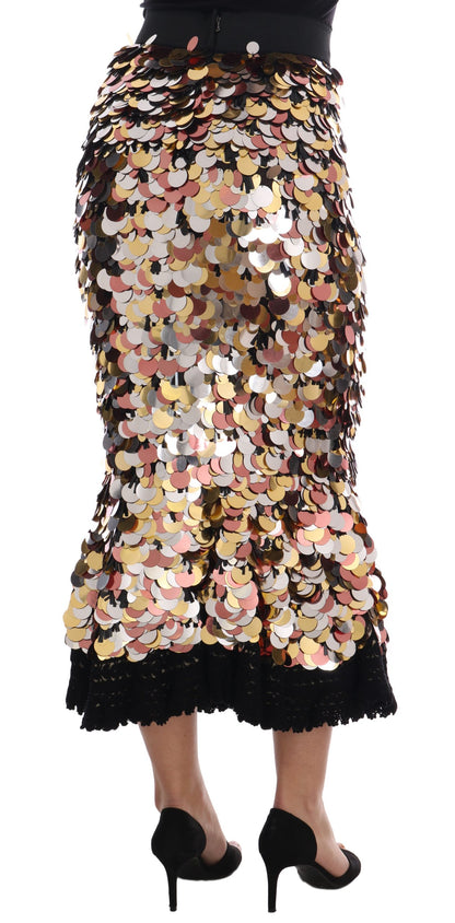 Dolce &amp; Gabbana Sequin Embellished High-Waist Pencil Skirt