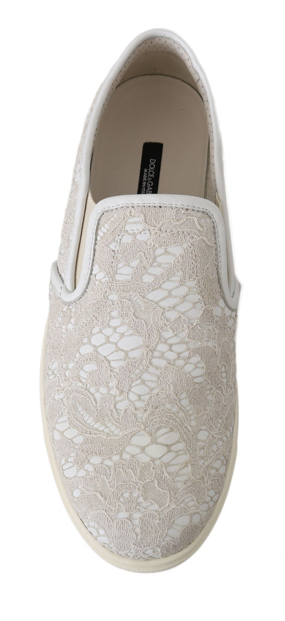 Dolce &amp; Gabbana Elegant Off White Loafers for Ladies