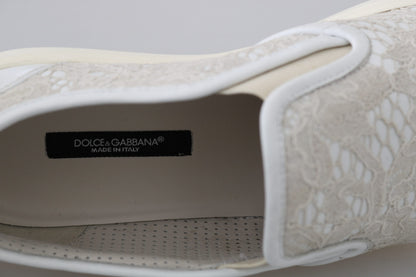 Dolce &amp; Gabbana Elegant Off White Loafers for Ladies