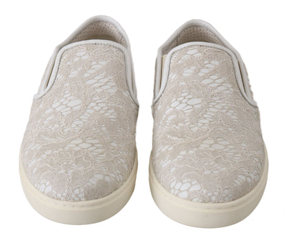 Dolce &amp; Gabbana Elegant Off White Loafers for Ladies