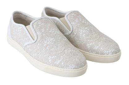 Dolce &amp; Gabbana Elegant Off White Loafers for Ladies