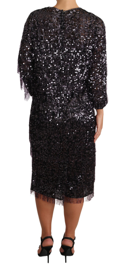 Dolce &amp; Gabbana Sequined Shift Midi Dress – Timeless Elegance