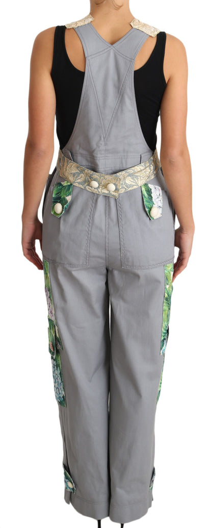 Dolce &amp; Gabbana Exquisite Floral Embellished Denim Overalls