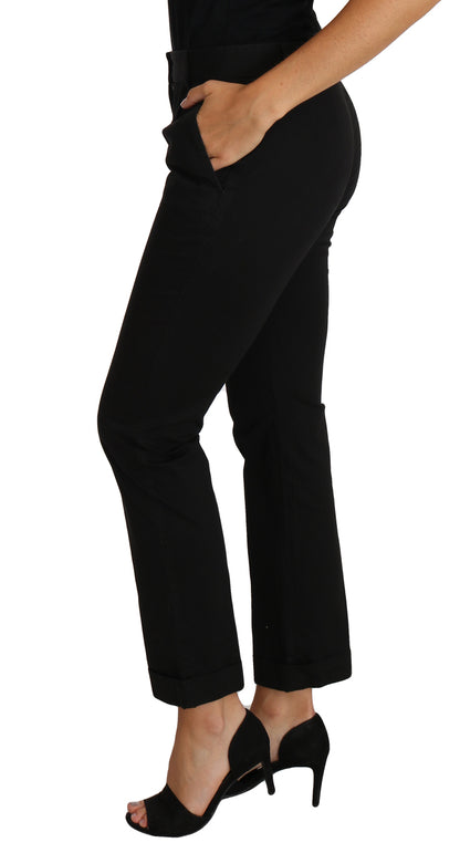 Dolce &amp; Gabbana Elegant Black Cotton Dress Pants