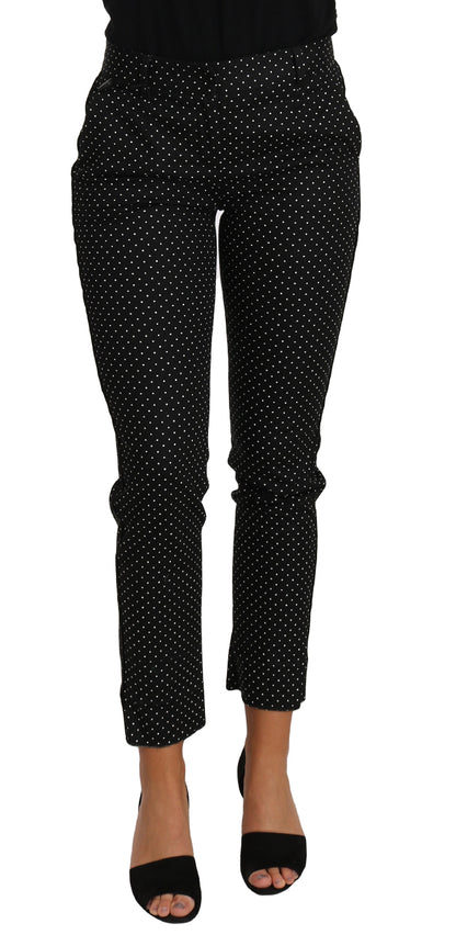 Dolce &amp; Gabbana Elegant Polka Dot Cropped Trousers