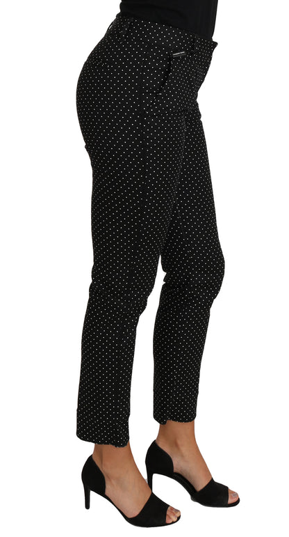 Dolce &amp; Gabbana Elegant Polka Dot Cropped Trousers