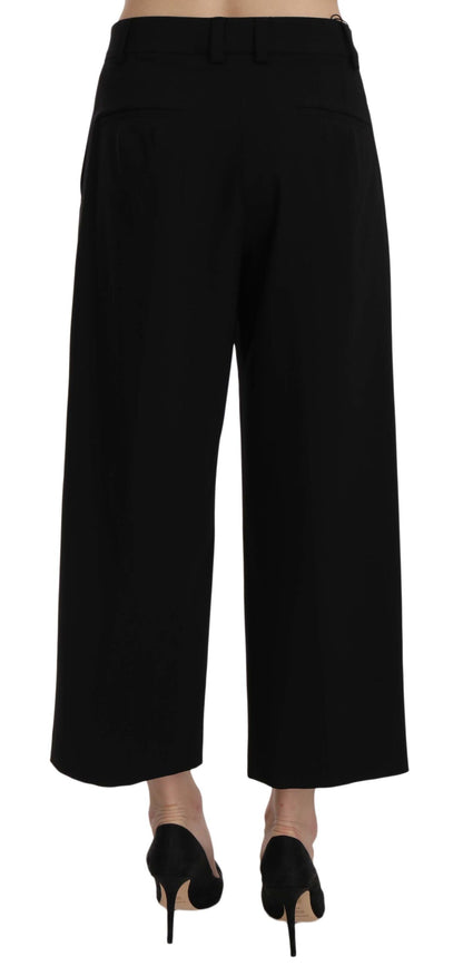 Dolce &amp; Gabbana Elegant Black Cotton Trousers