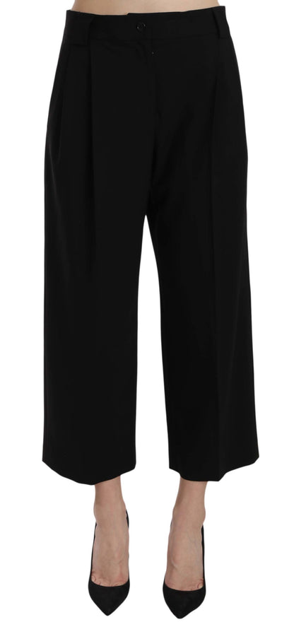 Dolce &amp; Gabbana Elegant Black Cotton Trousers