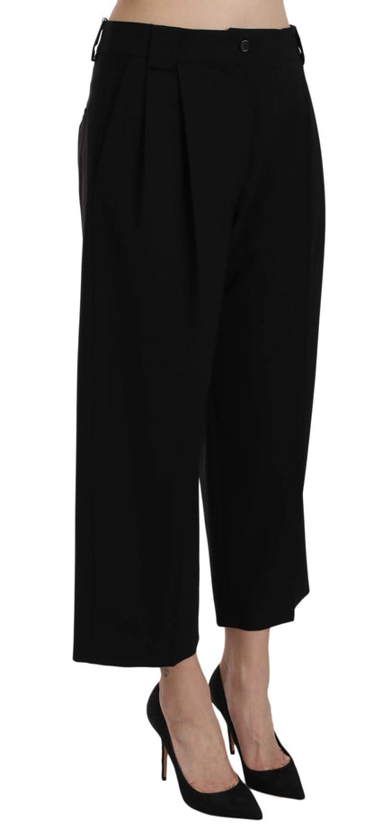 Dolce &amp; Gabbana Elegant Black Cotton Trousers