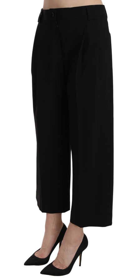 Dolce &amp; Gabbana Elegant Black Cotton Trousers