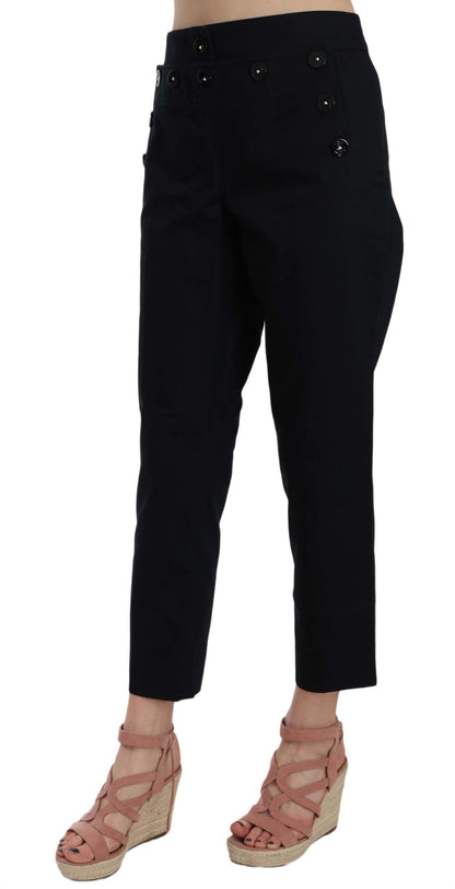 Dolce &amp; Gabbana Chic Black Cotton Trousers