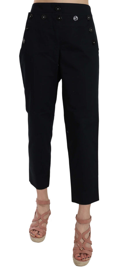 Dolce &amp; Gabbana Chic Black Cotton Trousers