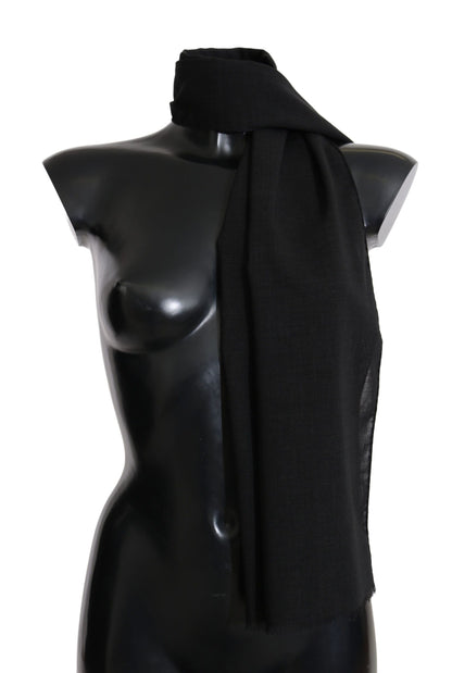 Dolce &amp; Gabbana Elegant Black Wool Blend Scarf