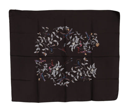 Dolce &amp; Gabbana Elegant Silk Scarf Wrap in Luxe Brown