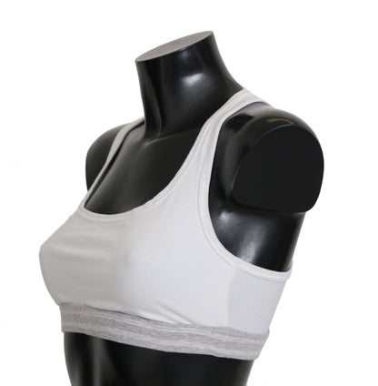 Dolce &amp; Gabbana Elegant White Stretch Sports Bra