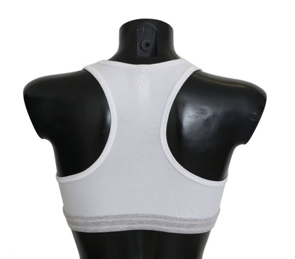 Dolce &amp; Gabbana Elegant White Stretch Sports Bra