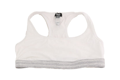 Dolce &amp; Gabbana Elegant White Stretch Sports Bra