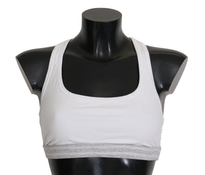 Dolce &amp; Gabbana Elegant White Stretch Sports Bra