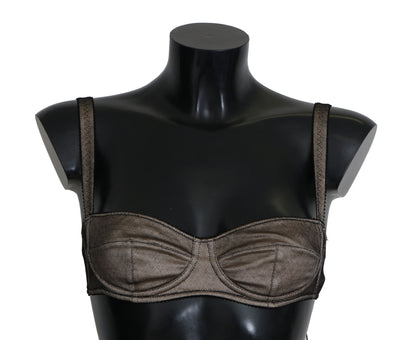 Dolce &amp; Gabbana Elegant Brown Stretch Bra Womens Underwear